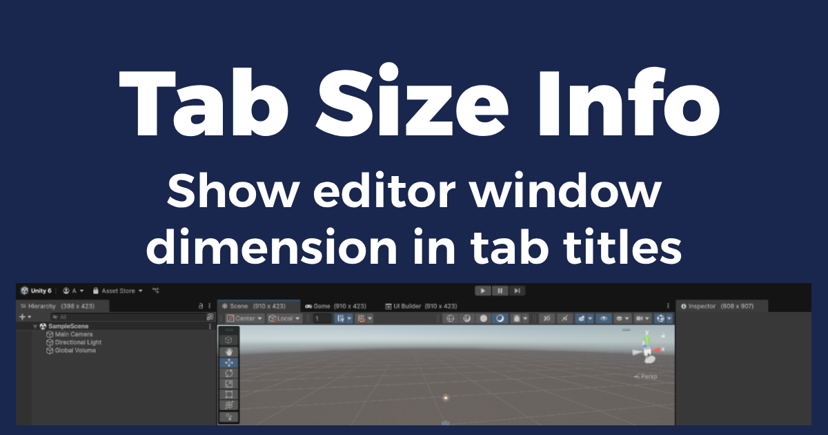 Tab Size Info | Utilities Tools | Unity Asset Store