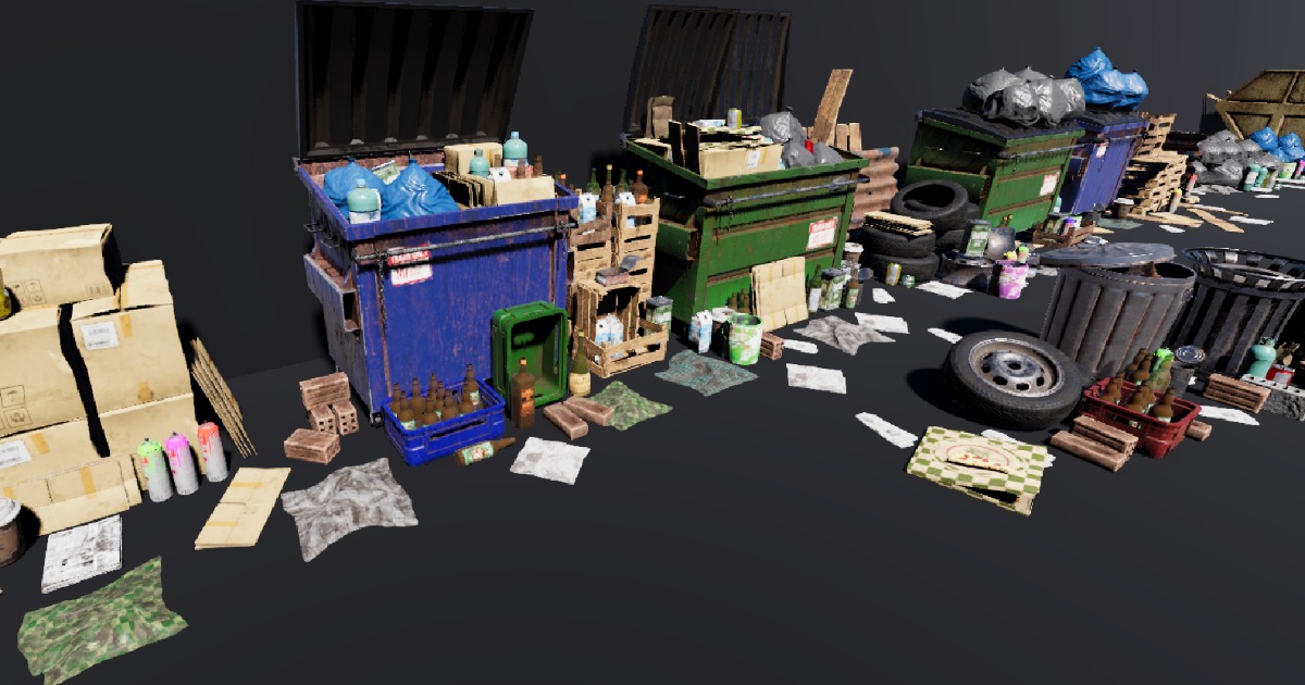 Urban Trash KIT | 3D Props | Unity Asset Store