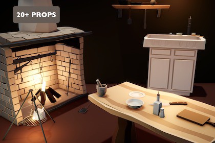 Stylized Medieval Kitchen Props Pack