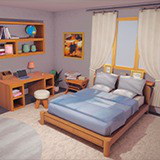 LowPoly Bedroom Stylized - PBR Interior Kit (URP/Built-In/HDRP)
