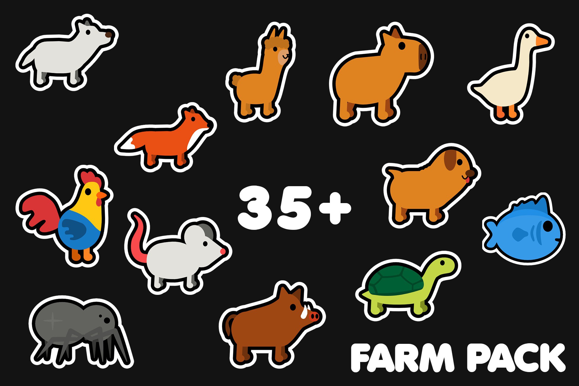 Unity Sicker Animals Sticker Style - Farm Pack | 2D 캐릭터 | Unity Asset Store