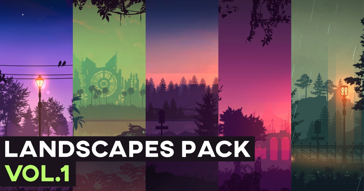 Landscape Design Example Unity Natural Landscapes Pack Vol.1 | 2D Environments | Unity Asset Store