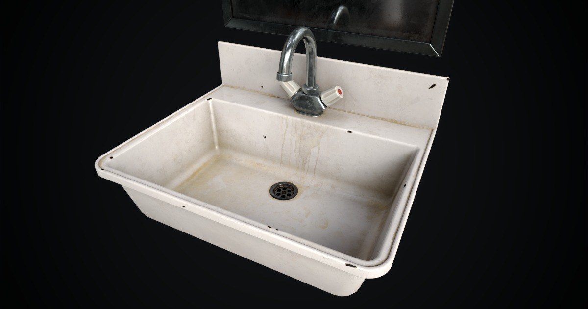 Metal Sink and Mirror | 3D Interior | Unity Asset Store