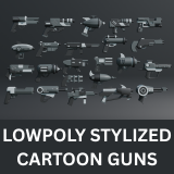 LOWPOLY STYLIZED CARTOON GUNS