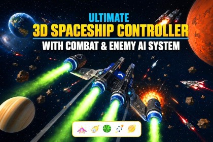 3D Spaceship Controller with Modular Weapon System for Mobile & PC
