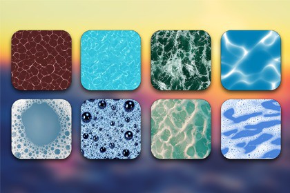 Realistic Water Texture Pack - 31 Seamless Water & Foam Textures