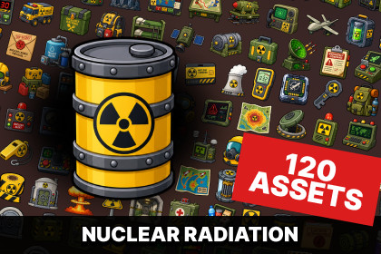 Nuclear Radiation Bunker Emergency Hazard Icons Pack