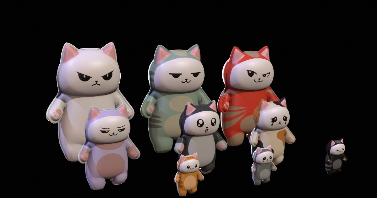 Chibi Carton Cat | 3D Creatures | Unity Asset Store