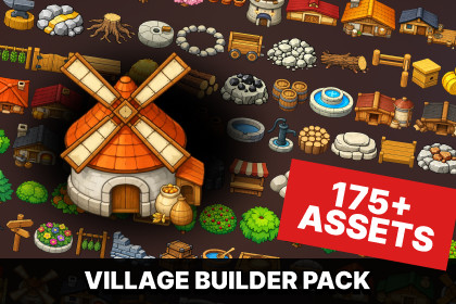 Village Builder Environment Pack City Farm Props, Nature and Town Assets