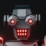 Sci-Fi Robot X-26.1 low-poly stylized