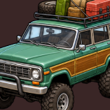 Offroad Vehicle Expedition Car Parts Repair Travel Equipment Icons Pack