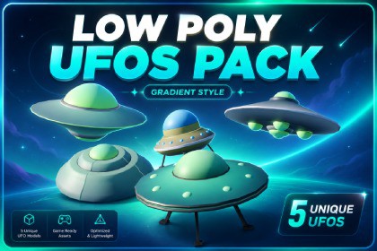 Simple Low Poly UFOs