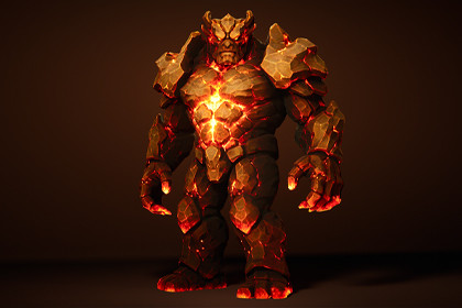 Magmatic Golem - Game ready character