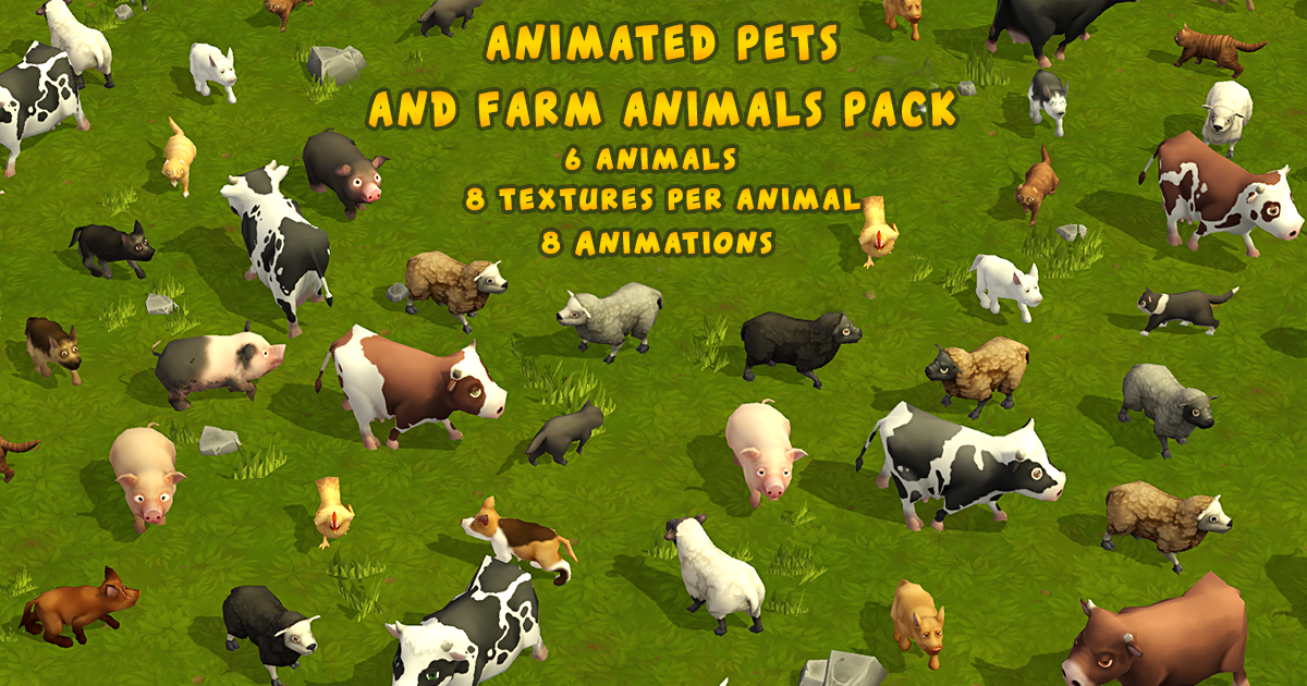 Unity Animals Asset Animated Pets and Farm Animals Pack | 3D Animals | Unity Asset Store