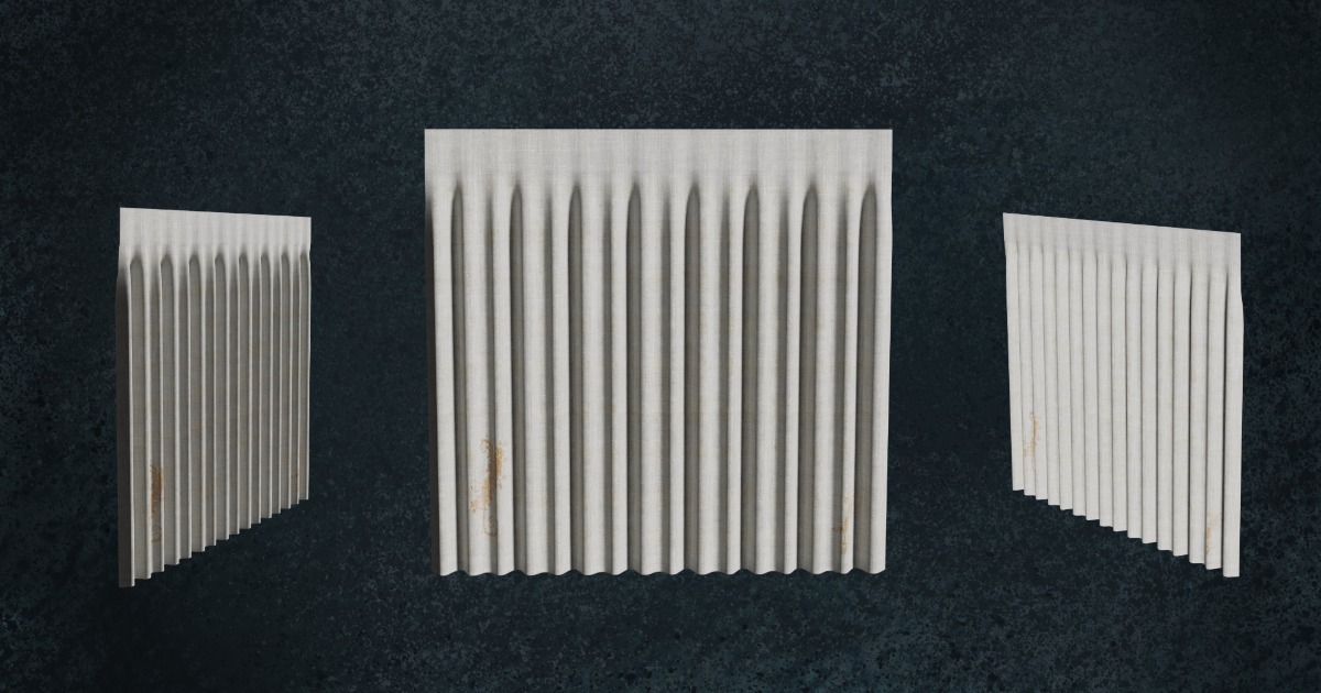 Deco Curtains Long Series C Long Single Broad G4 N1 | 3D Clothing ...