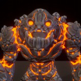 Stylized Magma Rock Monster Pack 1 – Brute Variant (Animated, LOD, Skins)