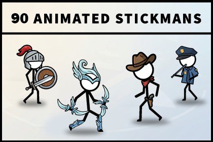 2D Stickmans - 90 Animated Characters