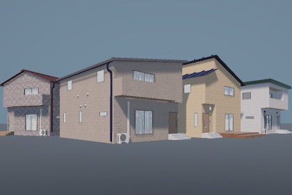 Japanese Modern Residential Houses 4 Pack