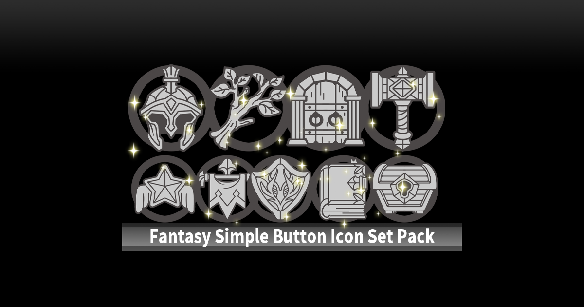Fantasy Simple Button Icon Set Pack | 2D Icons | Unity Asset Store