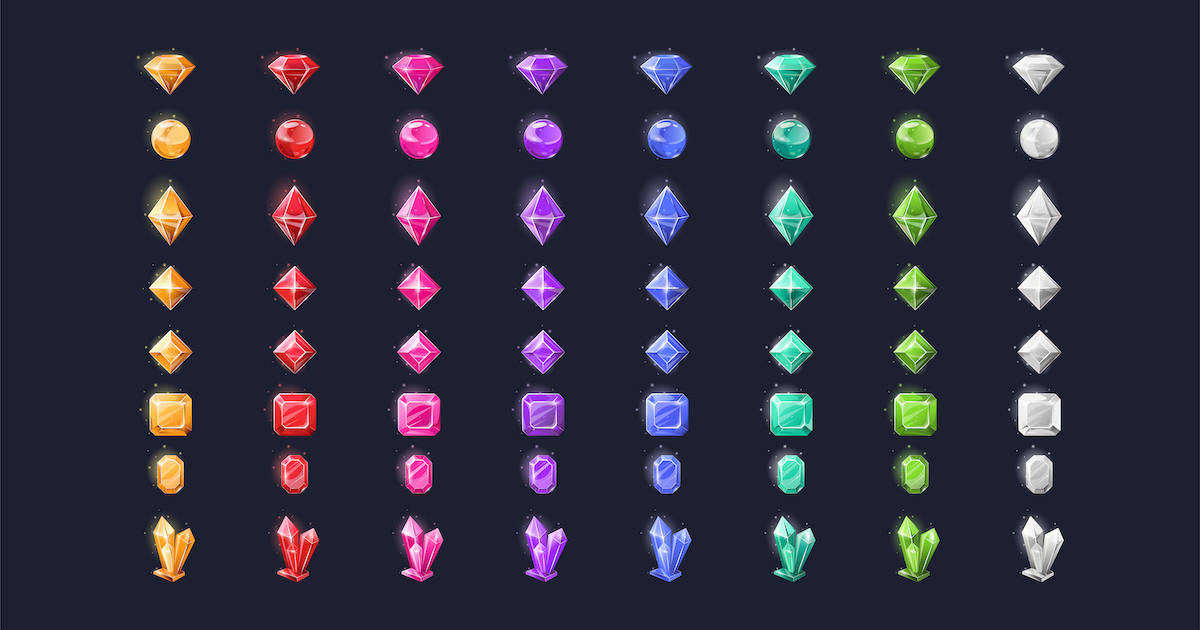 Unity Transparent Crystal 2D collection of magic crystals | 2D Textures & Materials | Unity Asset ...