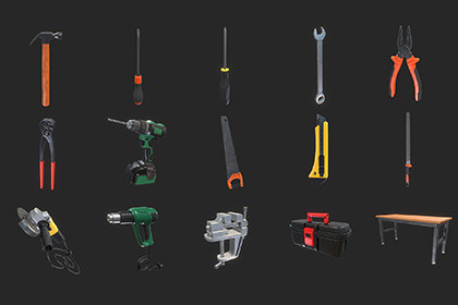 Workshop Tool Pack – 15 Game-Ready 3D Models