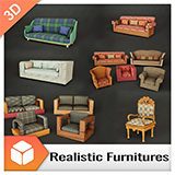 Upholstered Furniture Pack - Customizable 4K PBR Seating Collection Vol.01.