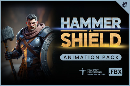 Hammer and Shield Combat Animation Pack