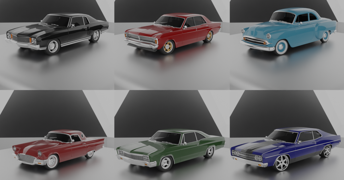 50s, 60s & 70s Car Pack #3 (6 Cars) | 3D Land | Unity Asset Store