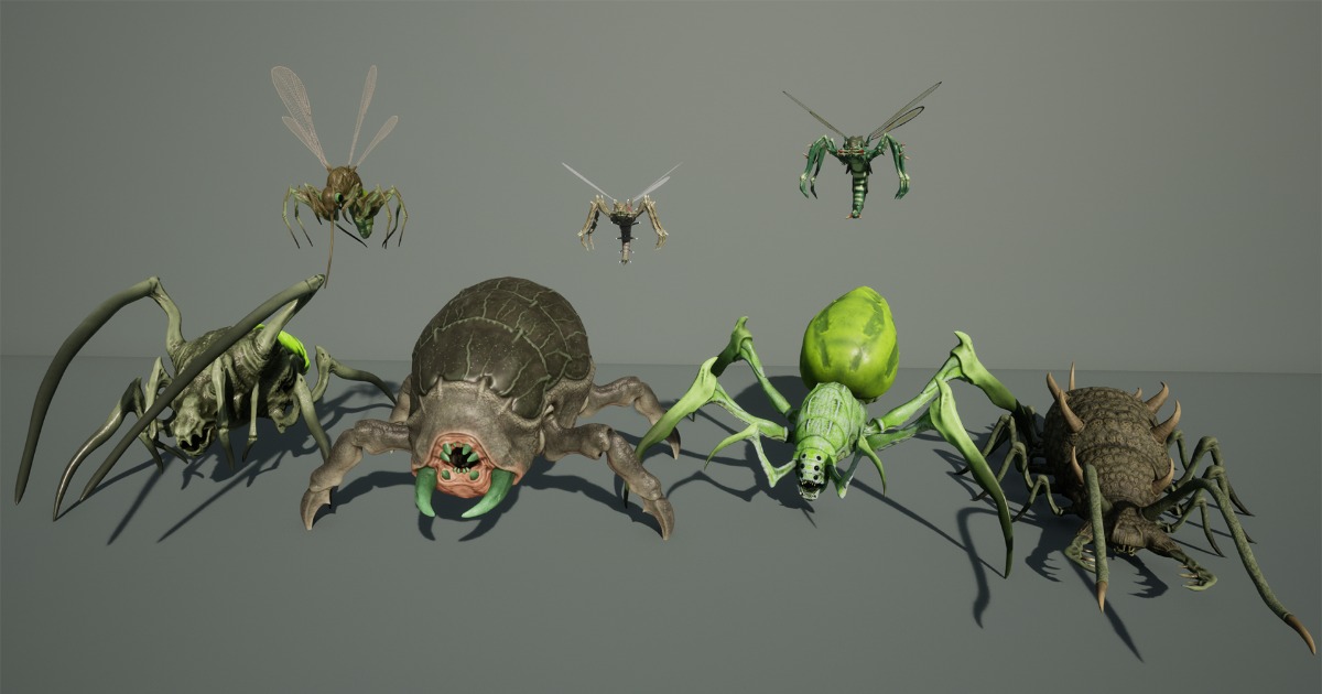 Mutant Insect Cartoon Mutant Beetle Collection | 3D Creatures | Unity Asset Store