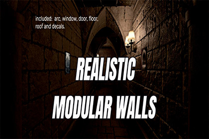 Realistic Modular Walls, Floor, Roof & Door