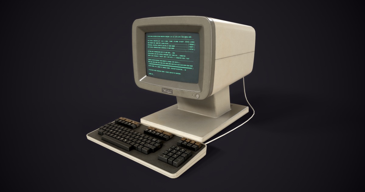 Retro long computer | 3D Electronics | Unity Asset Store
