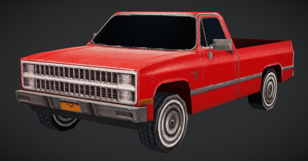 Unity Ps1 Render PS1 Style Pickup Car | 3D Land | Unity Asset Store