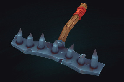Low Poly Stylized Rake – Hand-Painted Game-Ready 3D Asset