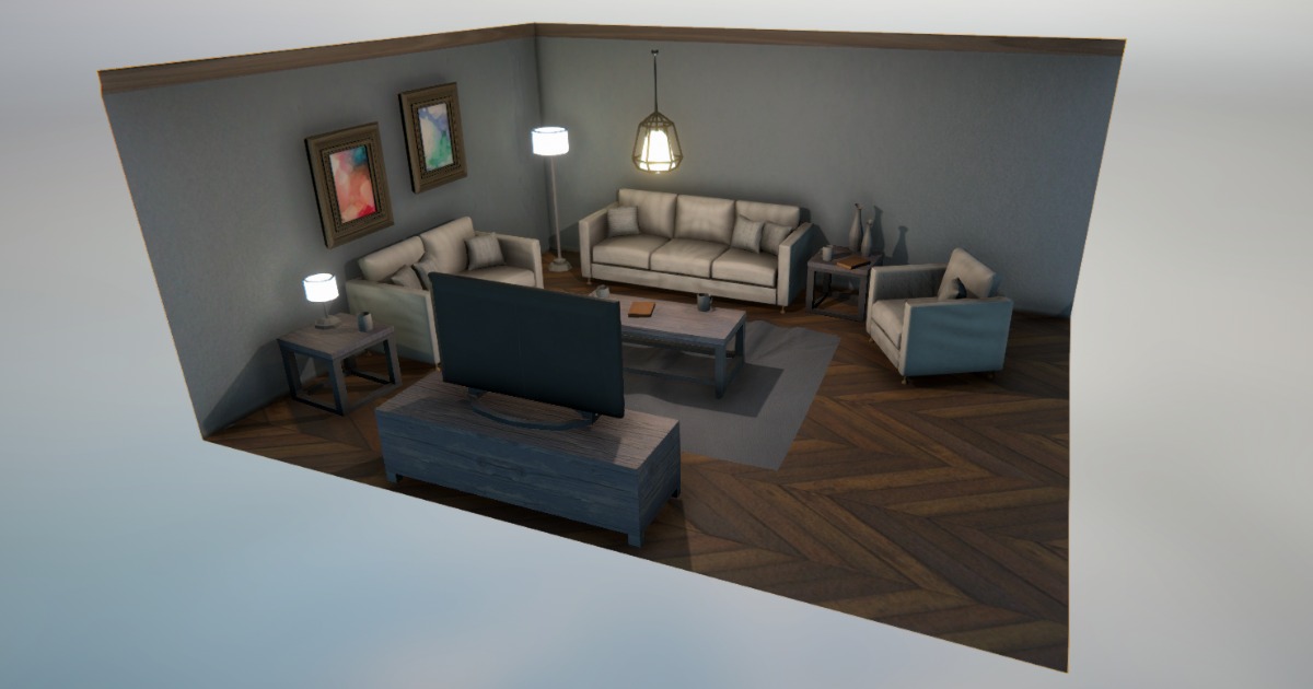 Modern Homes Small Living Room Asset Package | 3D Urban | Unity Asset Store