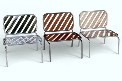 Minimalist Striped Lounge Chair 3 Textures Package