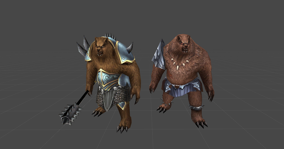 Red Bear Unity Model Bear Warrior - Realistic Style | 3D キャラクター | Unity Asset Store