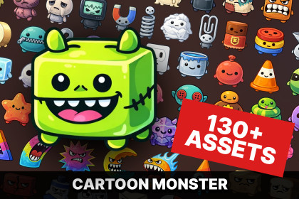 Cartoon Emoji Monster Characters Icons Pack Casual RPG Arcade and Puzzle Games