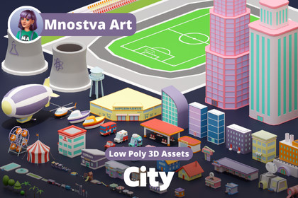 Low Poly City Pack – Buildings, Roads & Urban Props