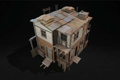 Post-Apocalyptic Two-Story House
