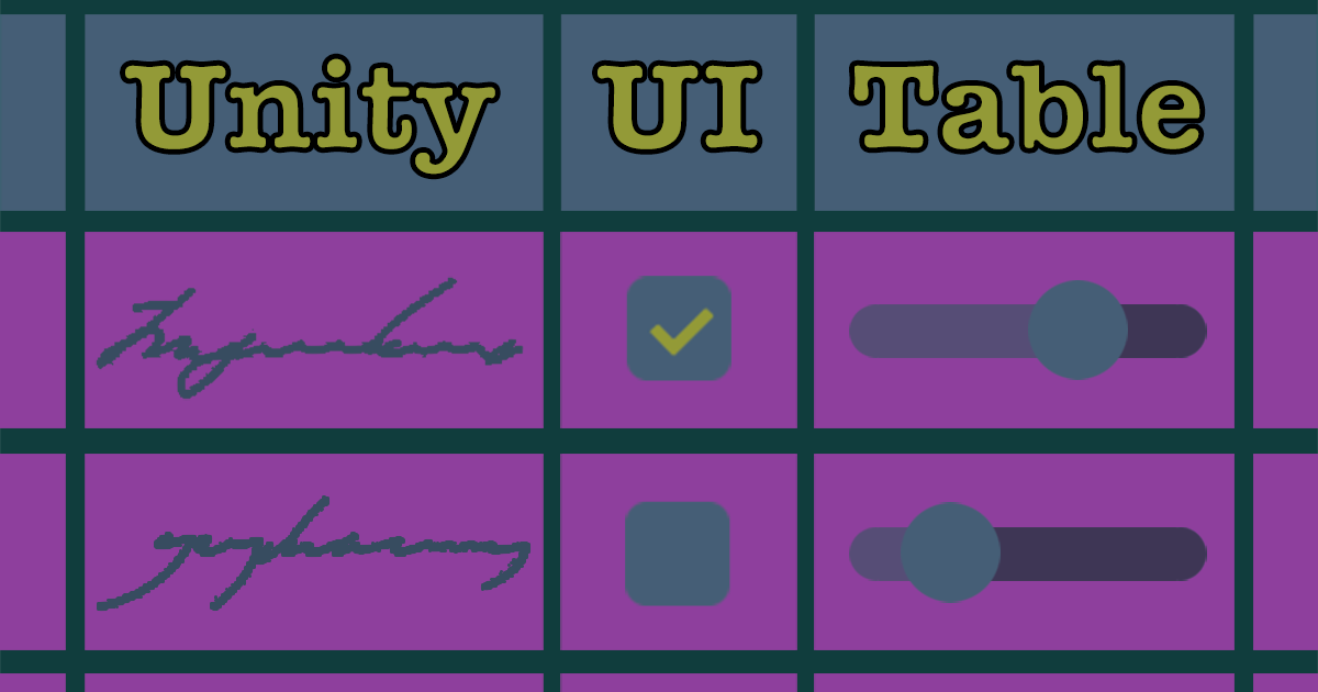 UI Table | GUI Tools | Unity Asset Store