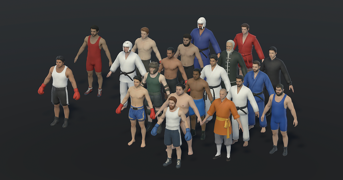 20 Fighters - Boxer, Karateka, Judoka