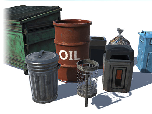 Dinamics Trash bin set | 3D Characters | Unity Asset Store