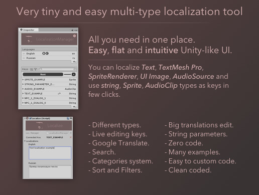 TinyLocalization 2 | Localization | Unity Asset Store