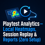 Playtest Analytics — Local Heatmaps, Session Replay & Reports
