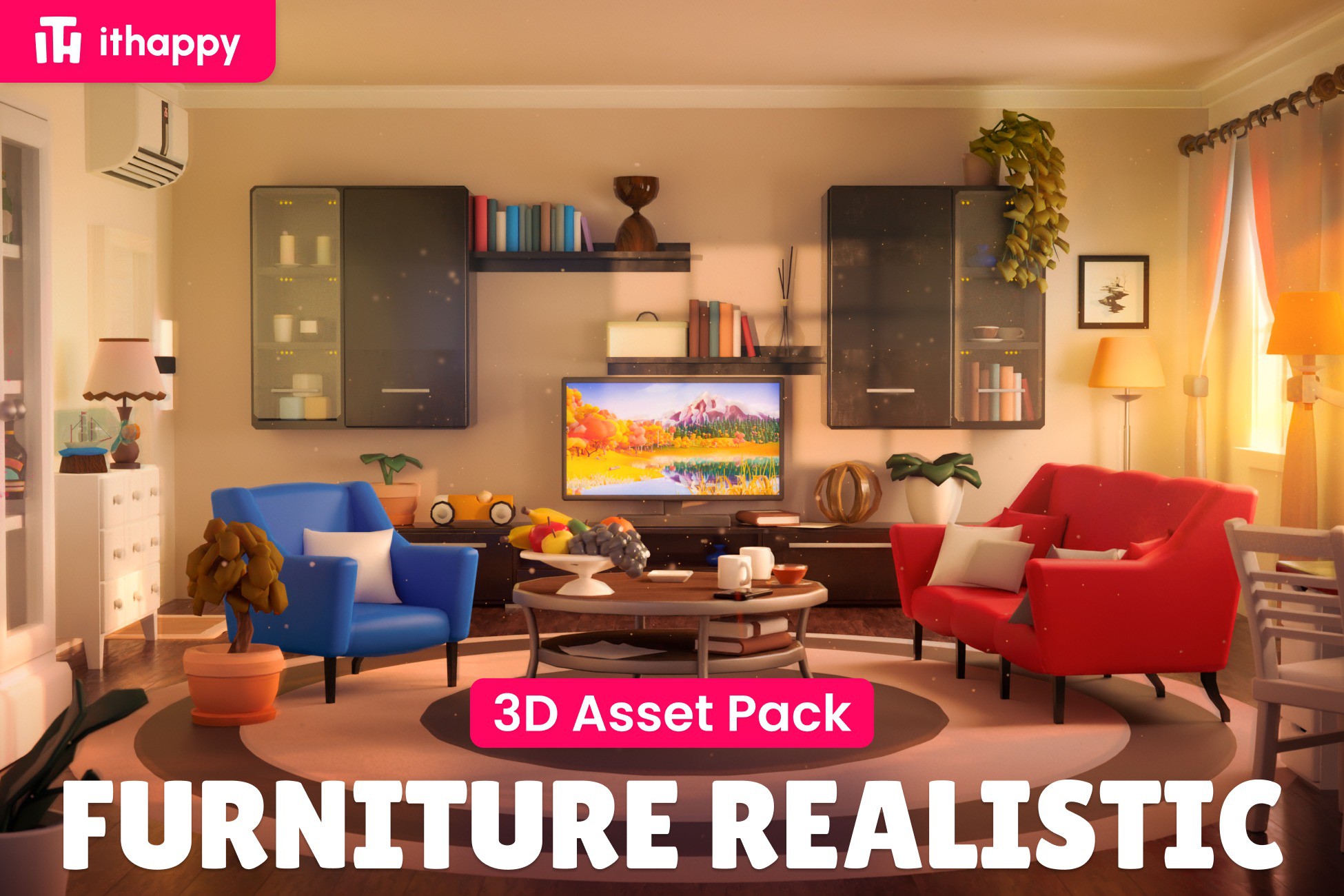 Furniture Realistic - Low Poly 3D Models Pack