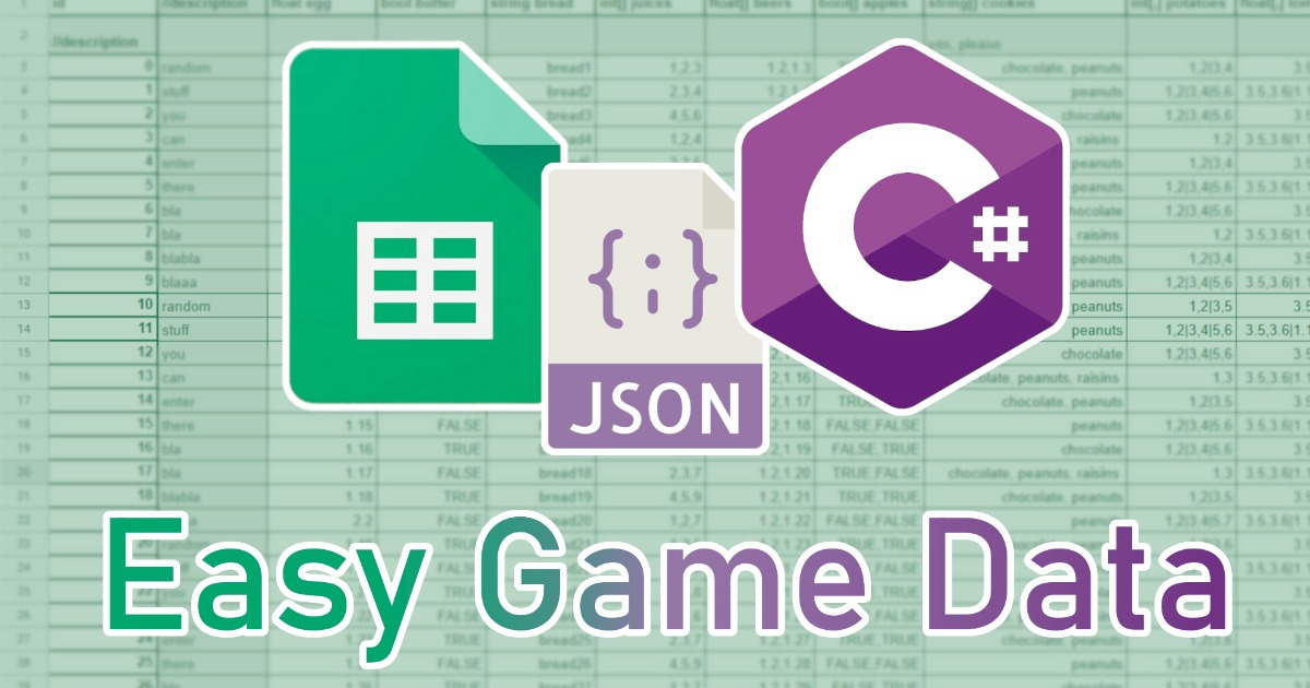 Json Games Easy Game Data - Google Sheets to JSON to C# Class | Integration ...