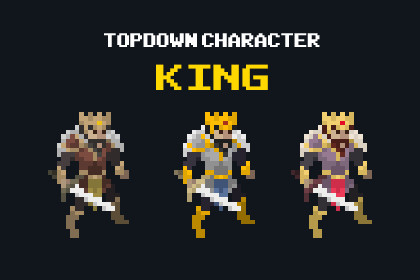 Human King - Top Down Pixel Art Character Assets