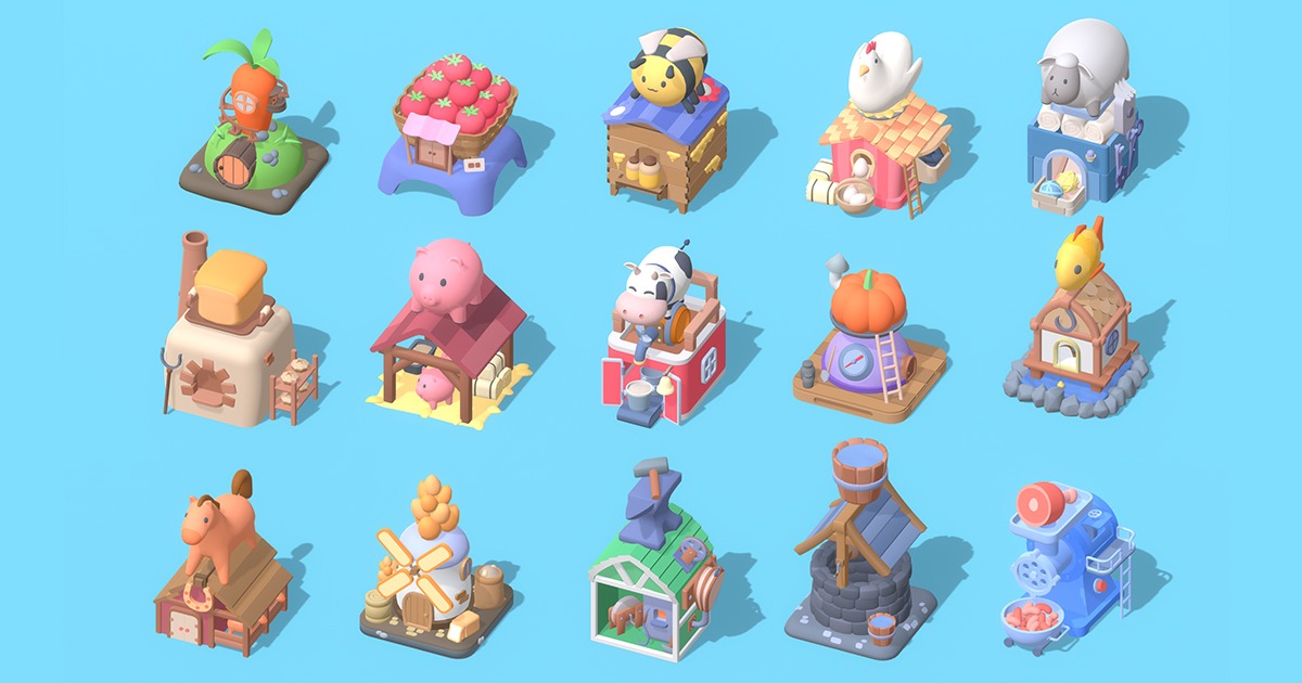 Hyper Casual Farm Buildings | 3D 環境 | Unity Asset Store