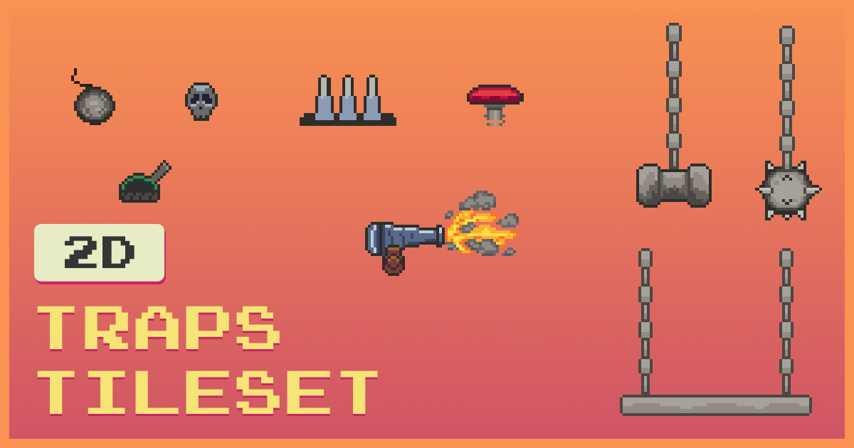 Trap Texture File Traps and Tileset | 2D Textures & Materials | Unity Asset Store
