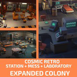 Sci-Fi Low Poly Interior Bundle: Expanded Colony (3-in-1) | Cosmic Retro
